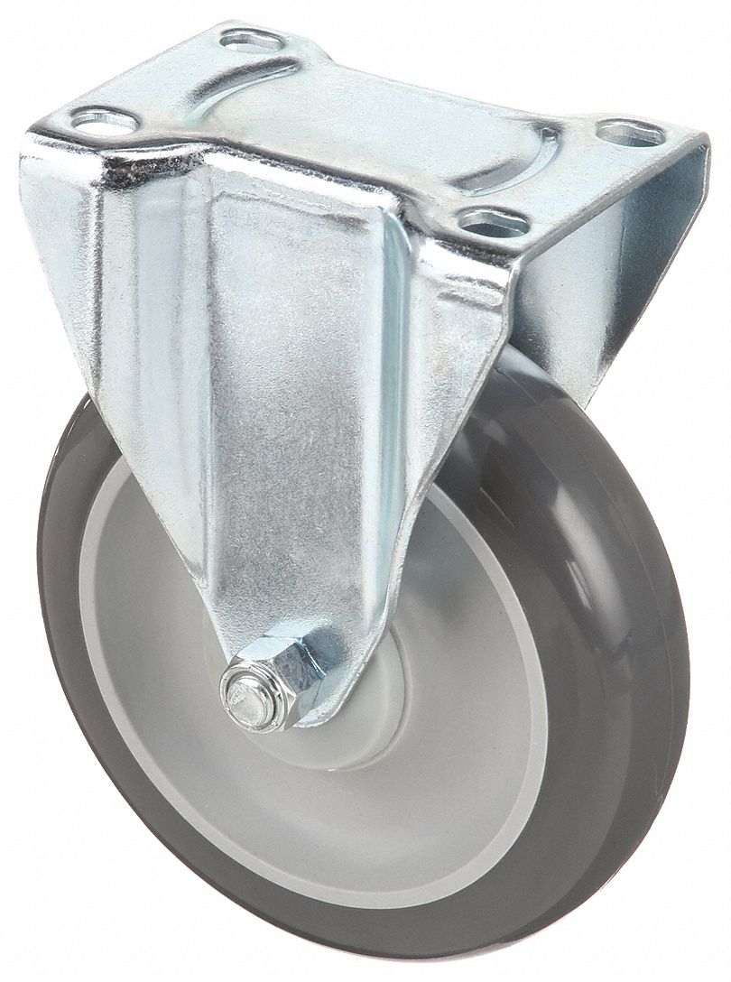DEBRIS-RESISTANT STANDARD PLATE CASTER, 4 IN WHEEL DIA, 300 LB, RIGID CASTER, FIRM