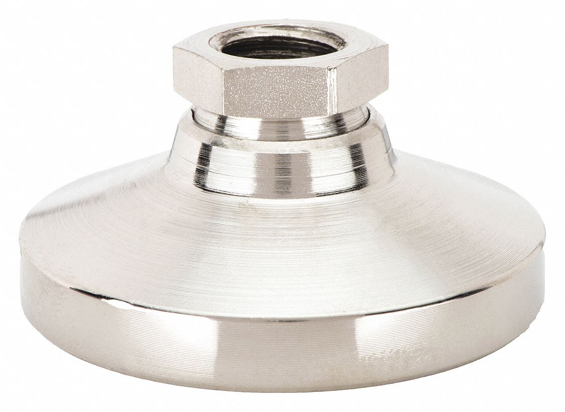 S & W BSW-2N Leveling Mount, 1/2-13 Thread, Swiveling Stud, 5000 Lb Capacity, Nickel Finish
