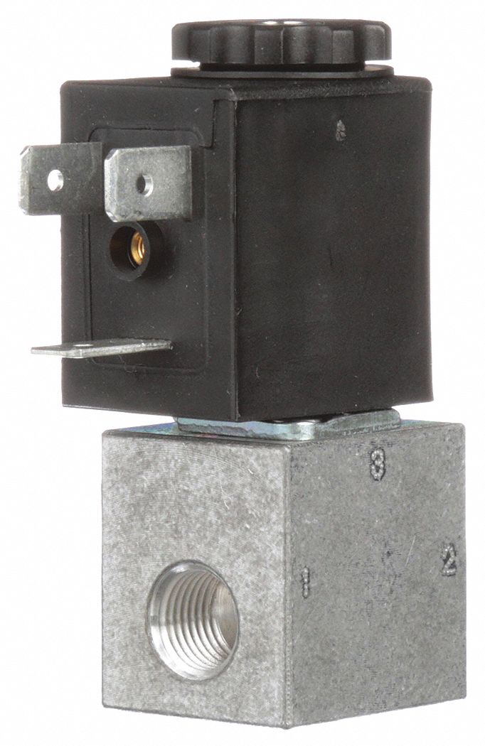 Solenoid Air Control Valve: CAT, Three-Way / Two-Position, 120V AC, 1/8 in Female NPT