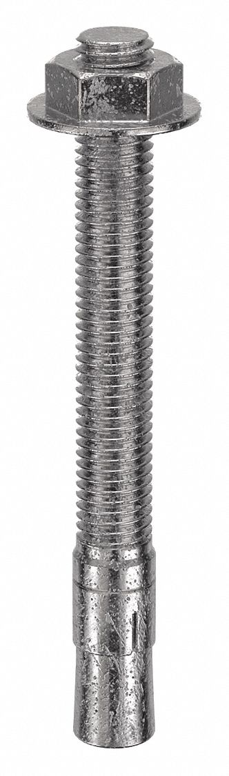 WEDGE ANCHOR, 6 IN OVERALL L, ⅝ IN DIA, ⅝"-11 THREAD SIZE, 4&frac14; IN THREAD L