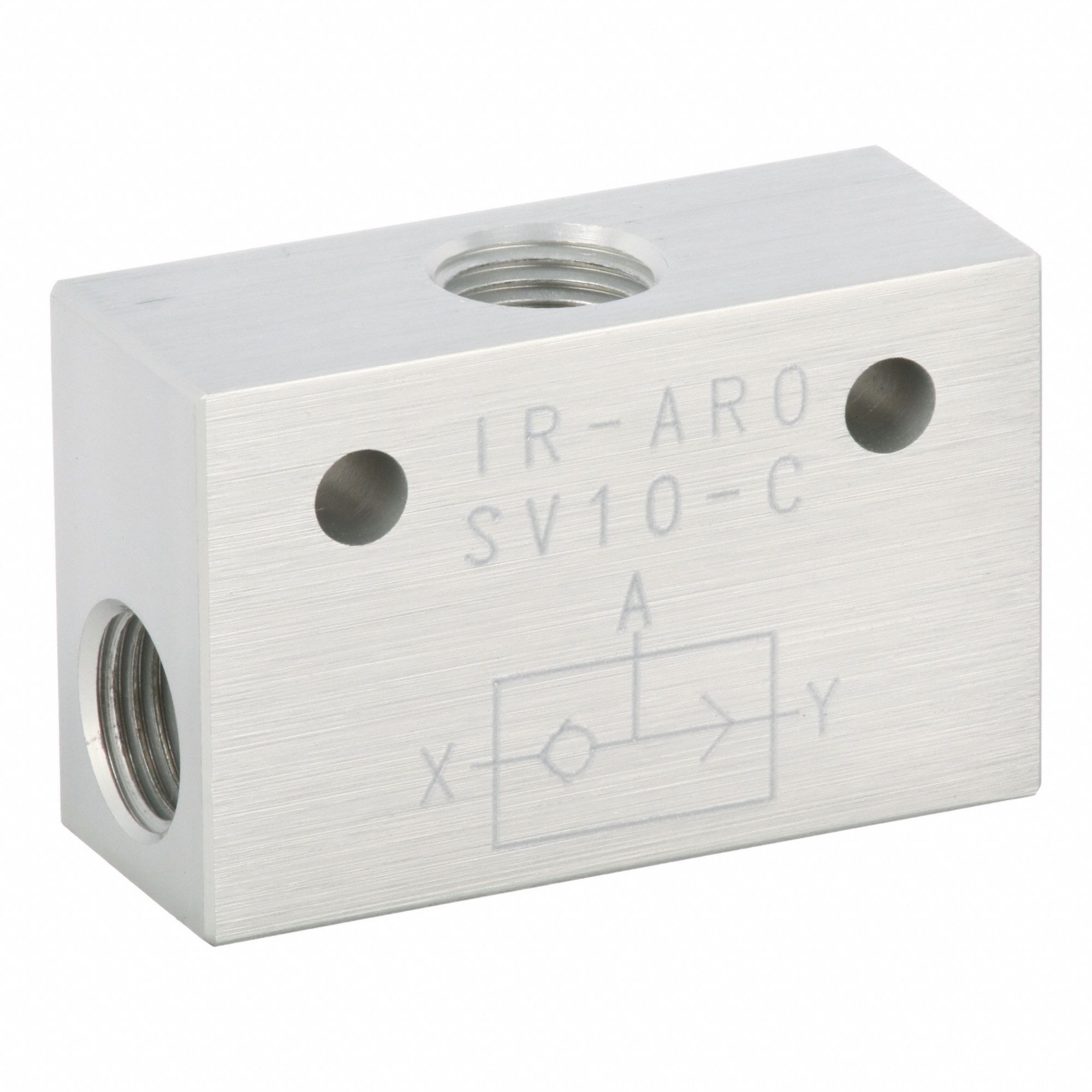 Shuttle Valve: 1/8 in NPT, 10 psi to 200 psi, Aluminum