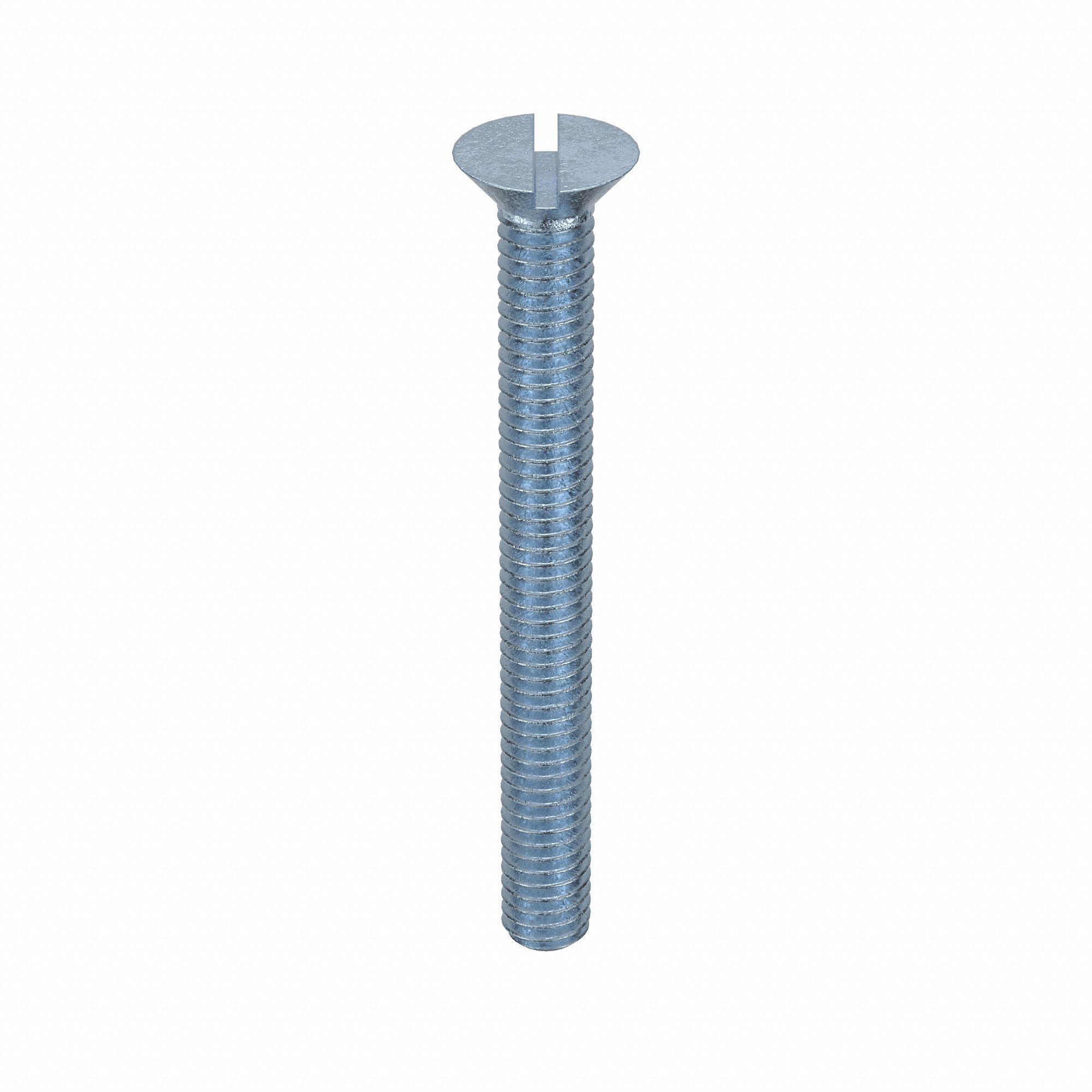 Machine Screw: 5/16"-18 Thread Size, 3 in Lg, Steel, Zinc-Plated, Flat, Slotted, 100 PK