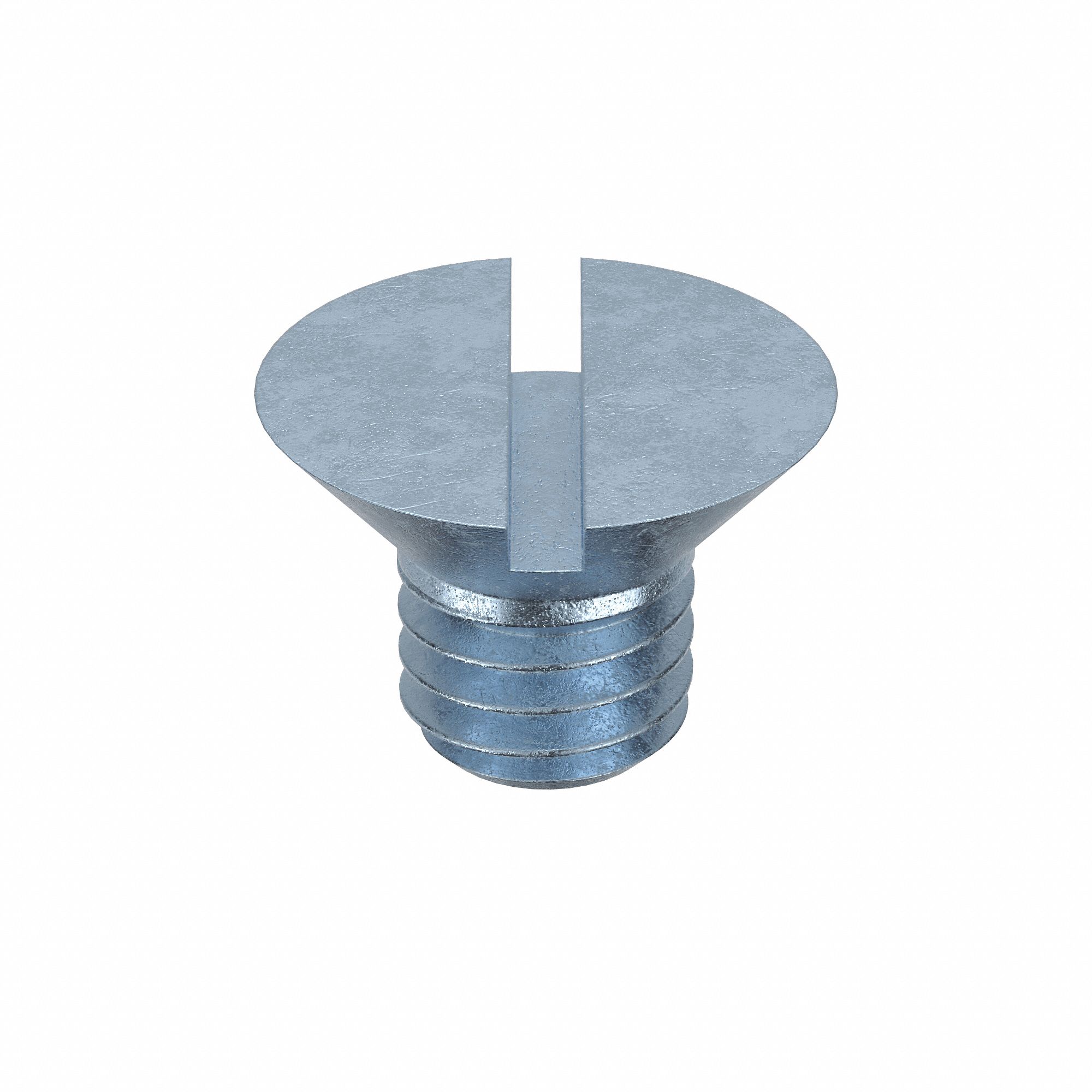 Machine Screw: 3/8"-16 Thread Size, 1/2 in Lg, Steel, Zinc-Plated, Flat, Slotted, 100 PK