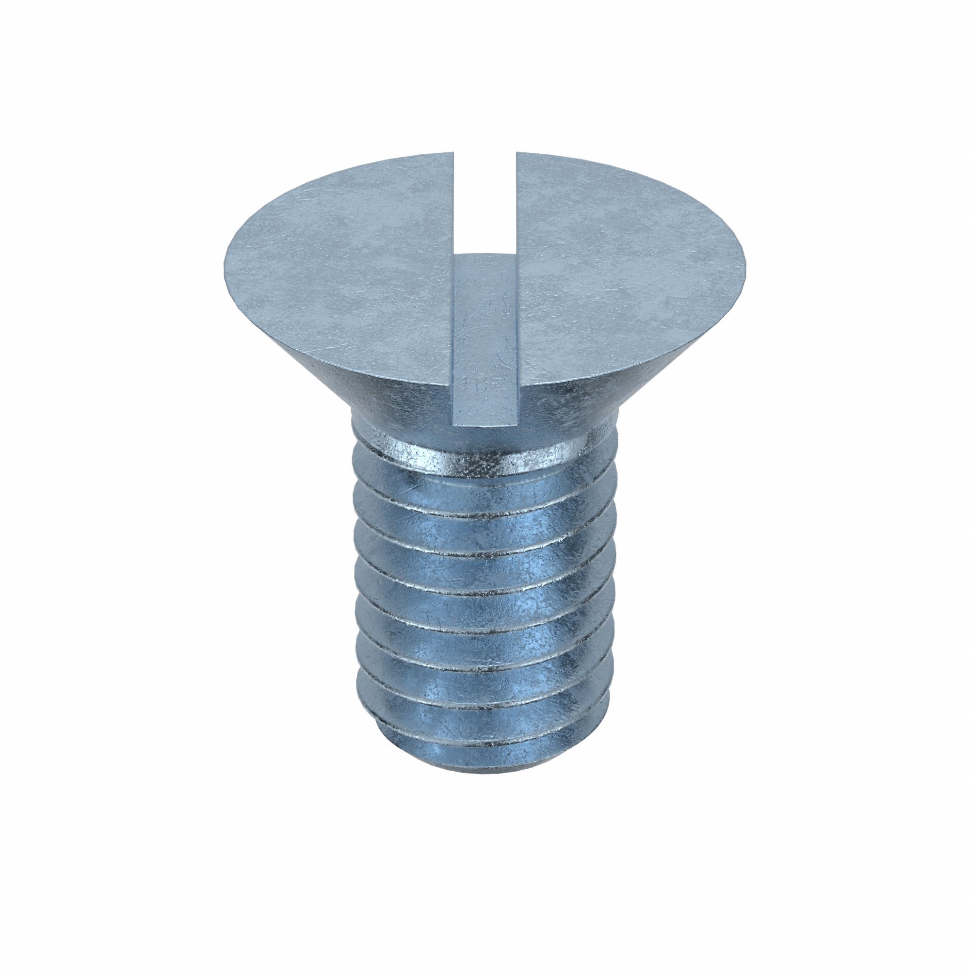 Machine Screw: 3/8"-16 Thread Size, 3/4 in Lg, Steel, Zinc-Plated, Flat, Slotted, 100 PK