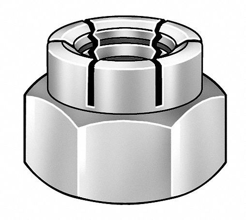 Lock Nut: Steel, Cadmium, 1/2"-20 Thread Size, Right Hand, 100 PK