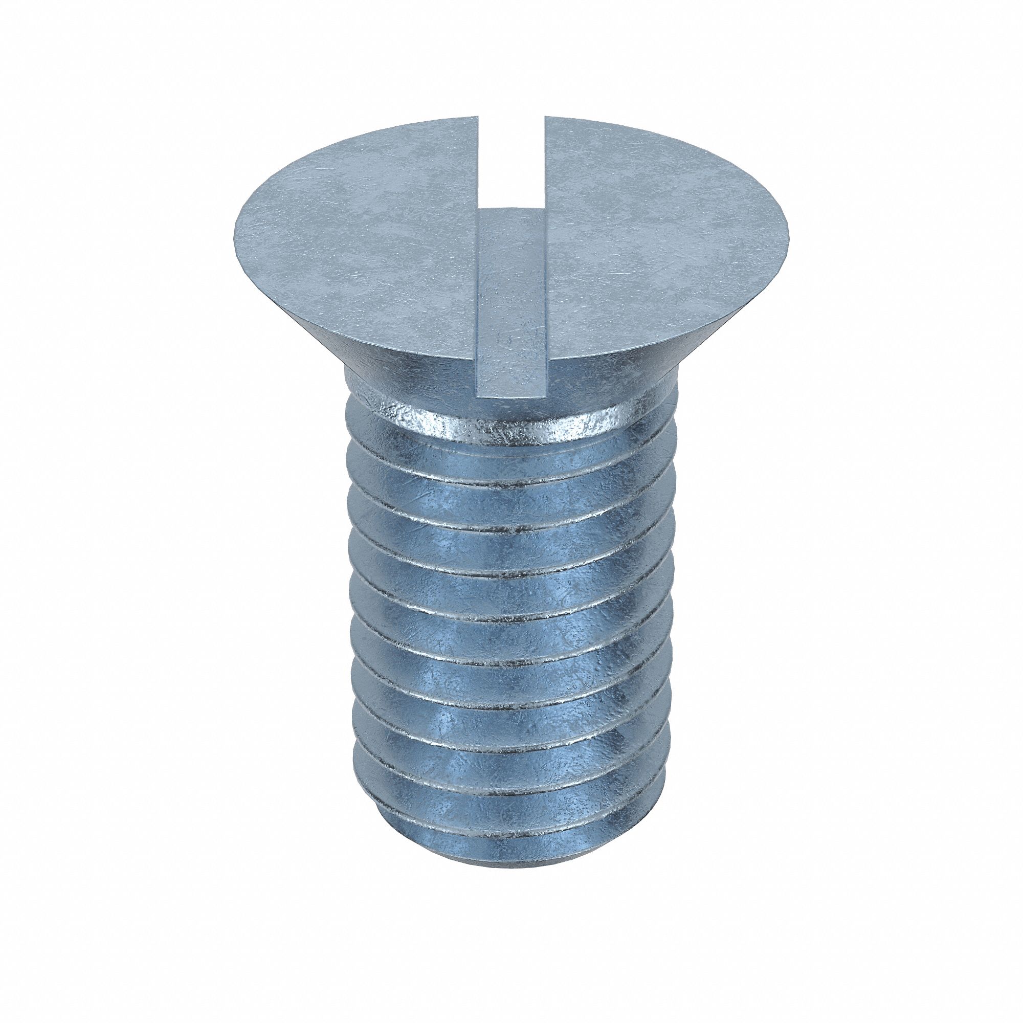 Machine Screw: 1/2"-13 Thread Size, 1 in Lg, Steel, Zinc-Plated, Flat, Slotted, Machine Screw, 50 PK