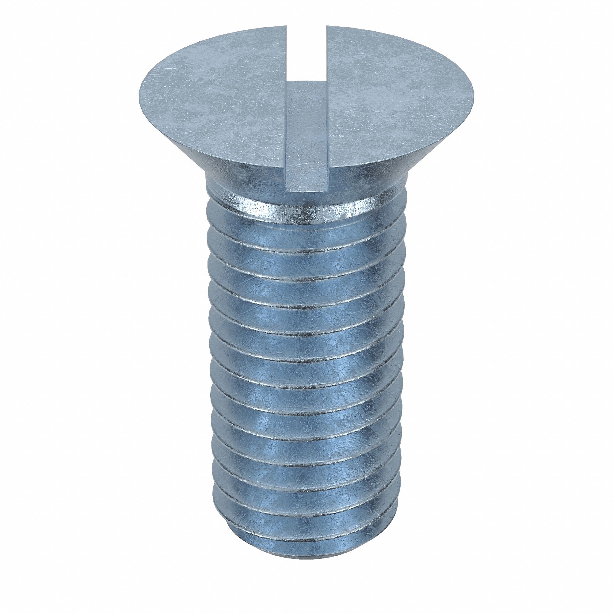 Machine Screw: 1/2"-13 Thread Size, 1 1/4 in Lg, Steel, Zinc-Plated, Flat, Slotted, 50 PK
