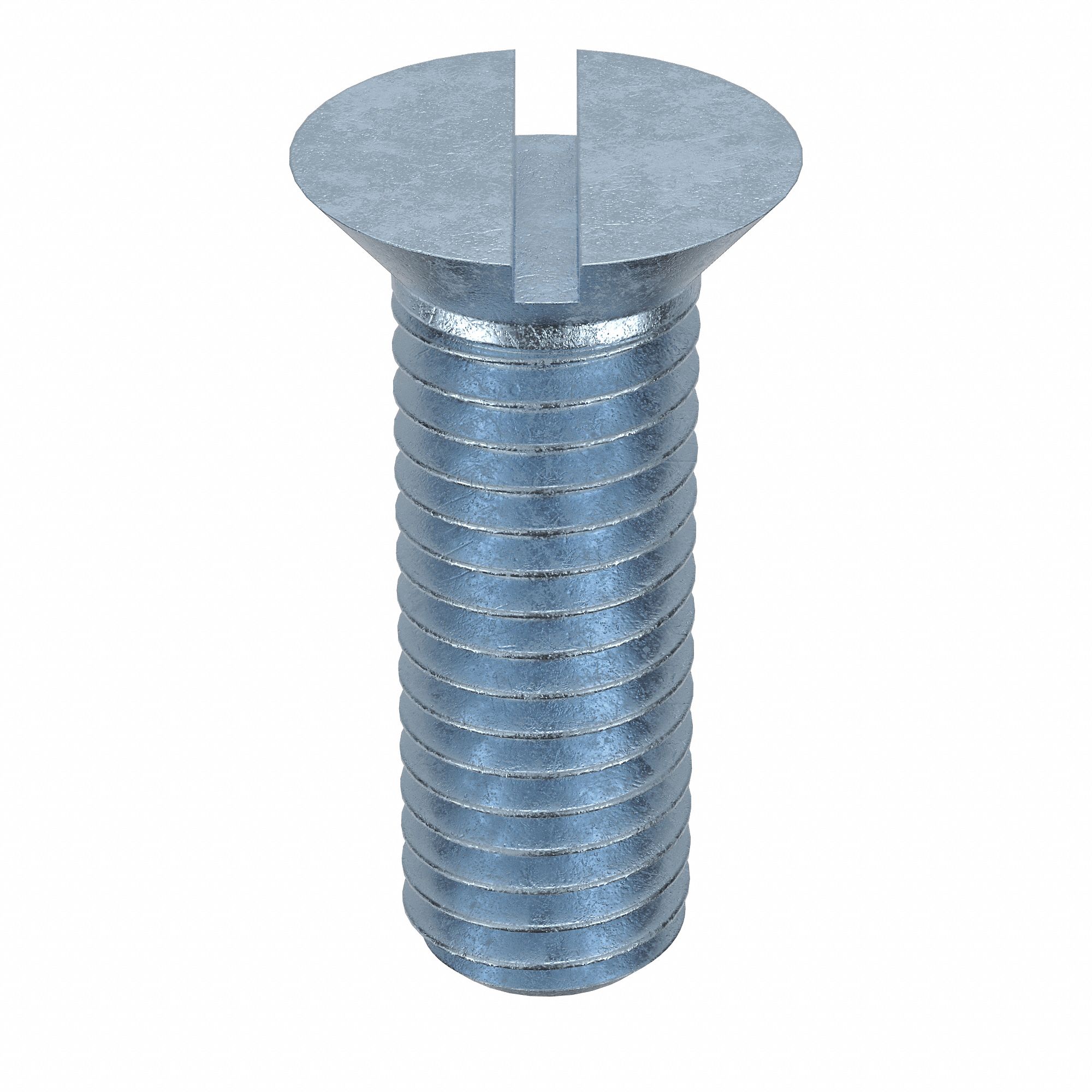 Machine Screw: 1/2"-13 Thread Size, 1 1/2 in Lg, Steel, Zinc-Plated, Flat, Slotted, 50 PK