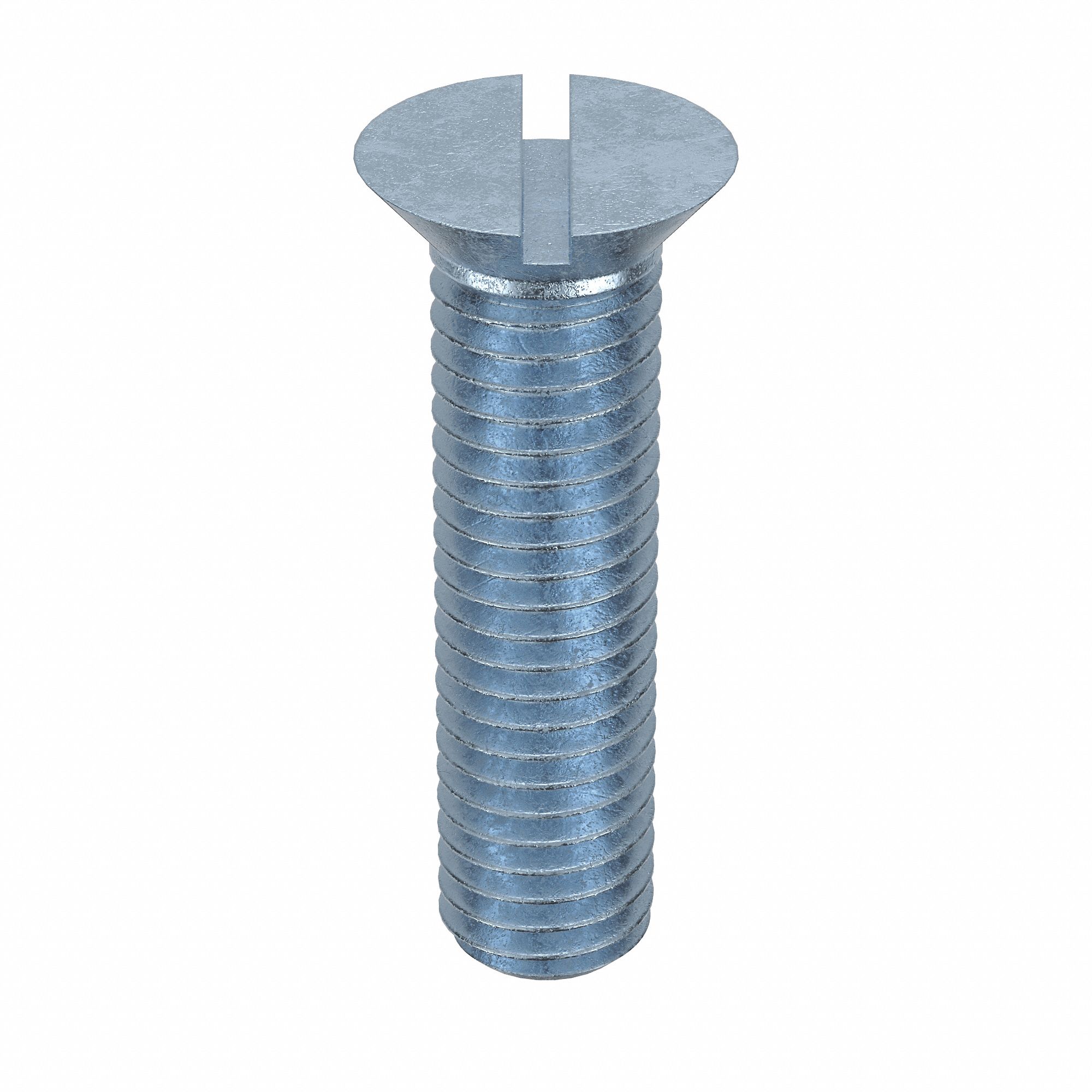 Machine Screw: 1/2"-13 Thread Size, 2 in Lg, Steel, Zinc-Plated, Flat, Slotted, Machine Screw, 50 PK