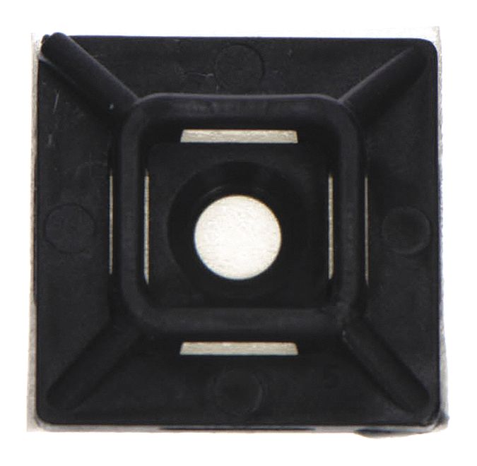 Cable Tie Base: 0.21 in Slot Wd, 0.06 in Slot Ht, 0.74 in L x 0.74 in W x 0.22 in H, 500 PK