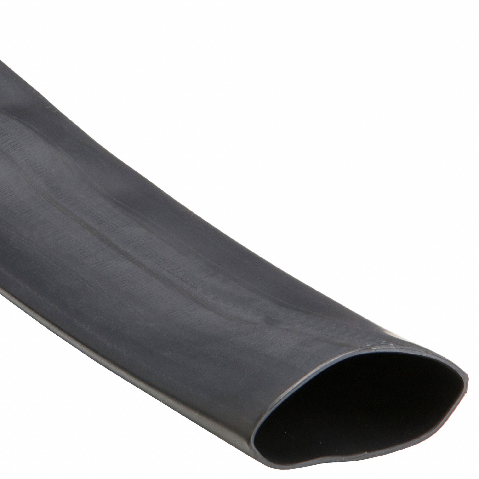 Heat Shrink Tubing: 1.5 in I.D. Before Shrinking, 0.5 in I.D. After Shrinking, 25 ft Lg, Black
