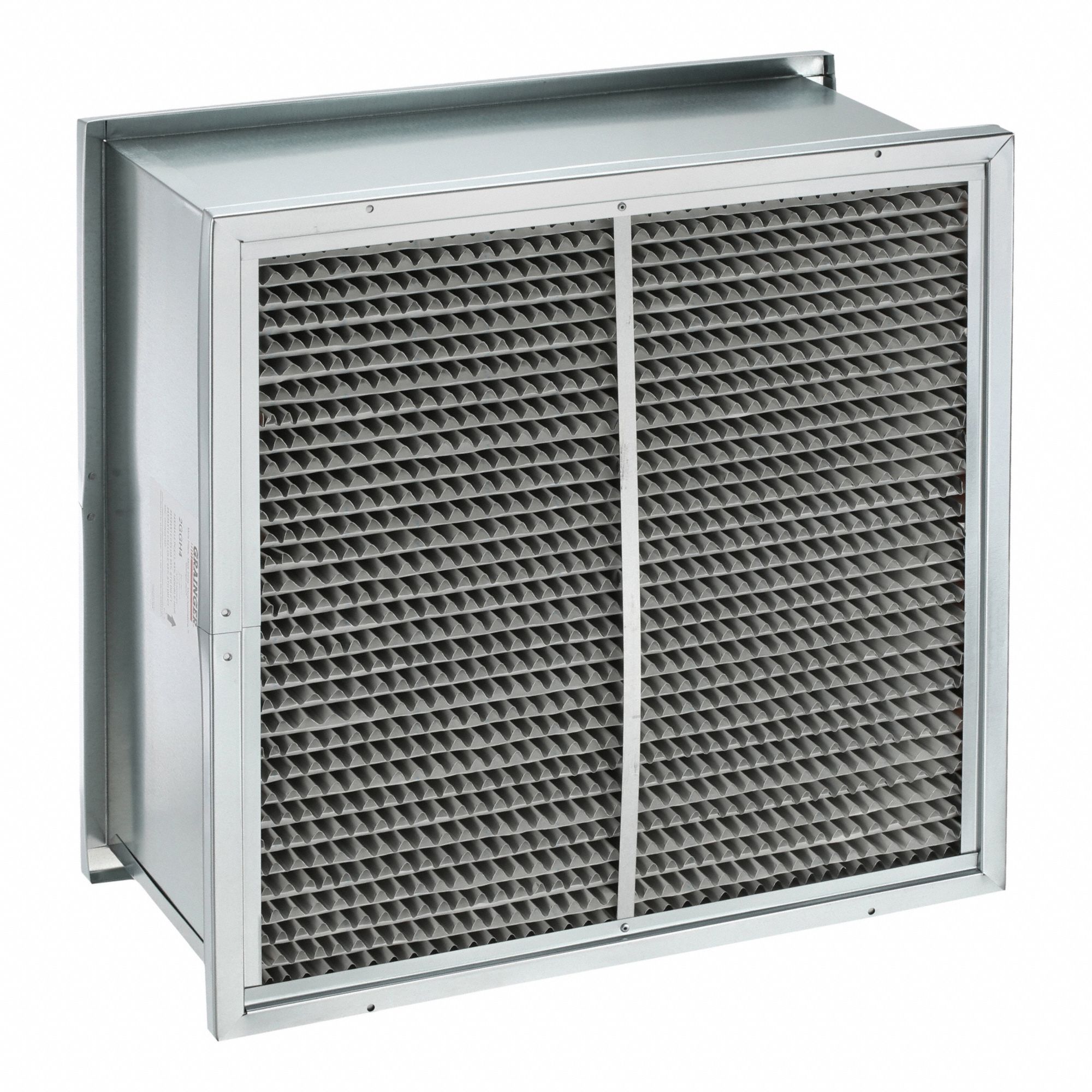 Cartridge Air Filter: 20 in x 20 in x 12 in, Steel, Double Header, MERV 13