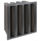 ODOUR REMOVAL V-BANK AIR FILTER, 24 X 24 X 12 IN, ACTIVE CARBON, NUMBER OF VS: 4
