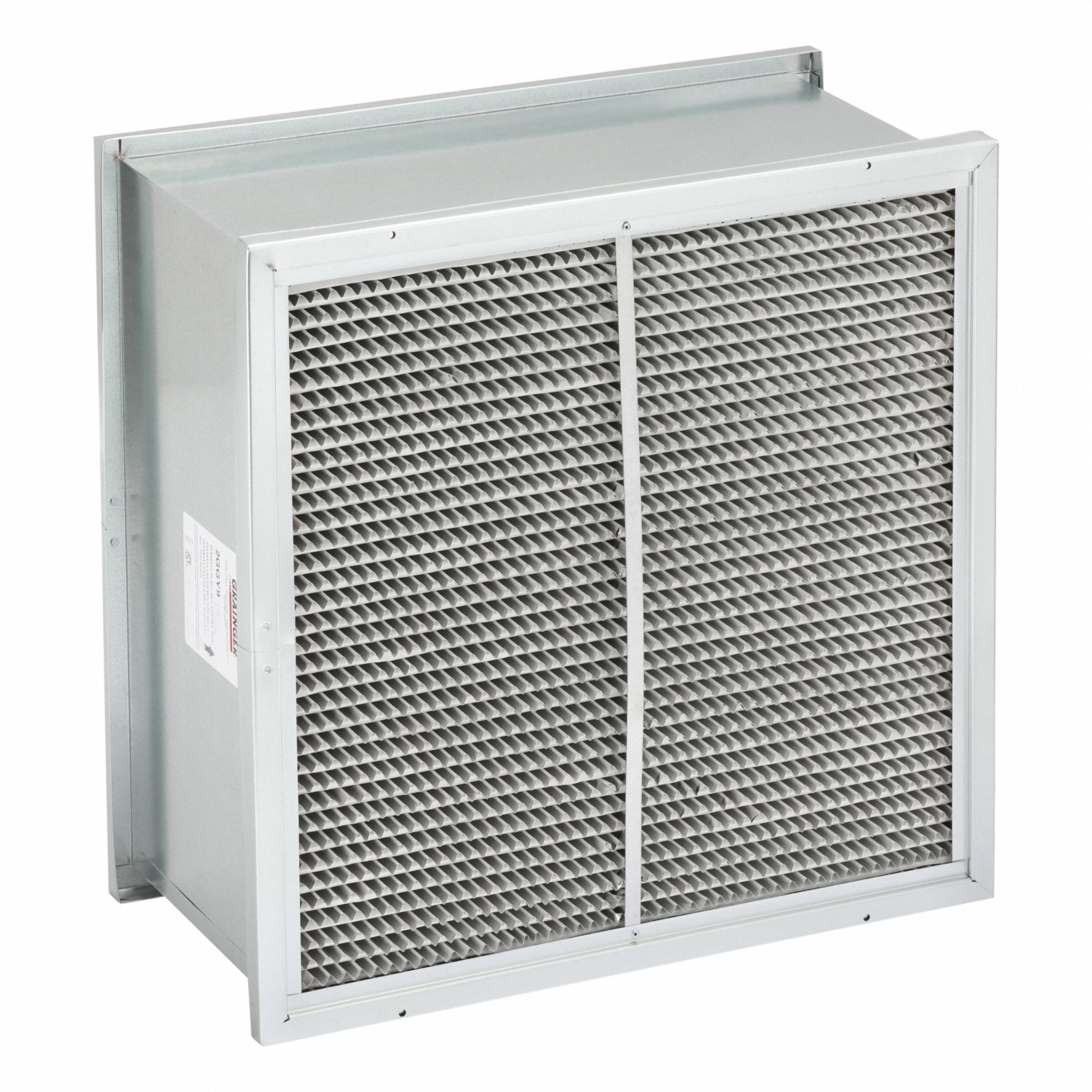 Cartridge Air Filter: 24 in x 24 in x 12 in, Steel, Double Header, MERV 14