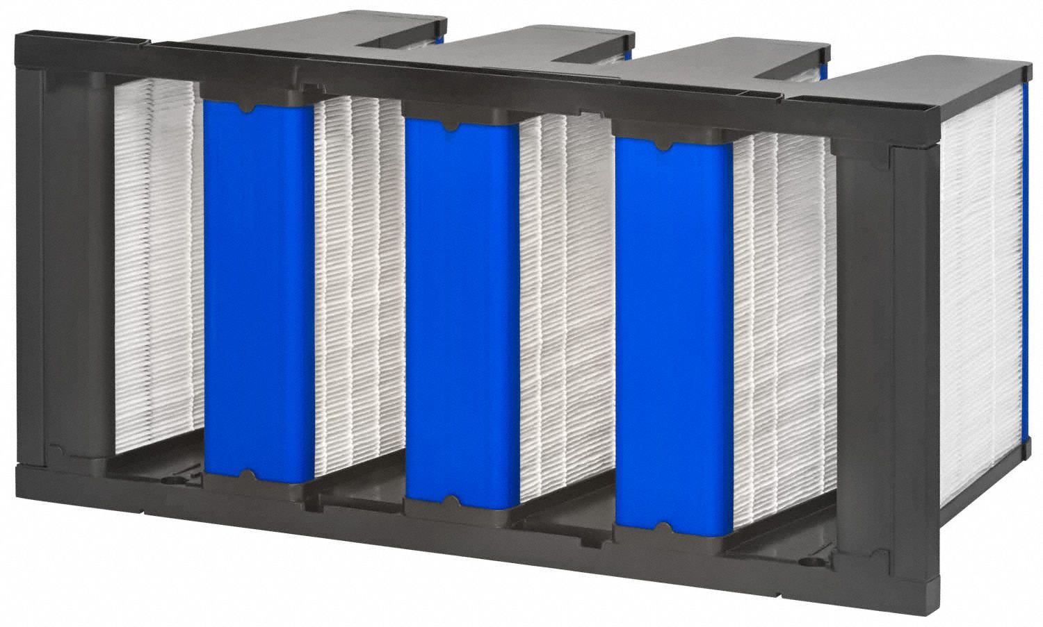 V-Bank Air Filter: 12 in x 24 in x 12 in, Fiberglass, Single Header, 4 Vs, MERV 11
