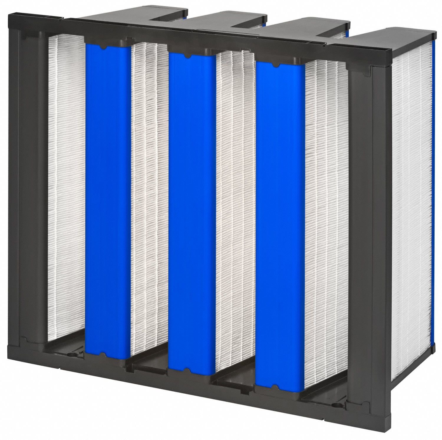 V-Bank Air Filter: 20 in x 24 in x 12 in, Synthetic, Single Header, 4 Vs, MERV 11