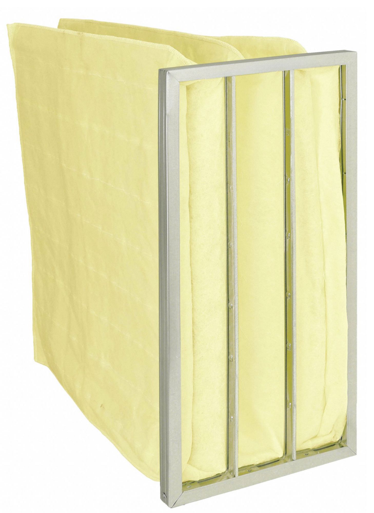 Pocket Air Filter: 24 in x 12 in x 10 in, MERV 14, Yellow, Synthetic, 3 Pockets