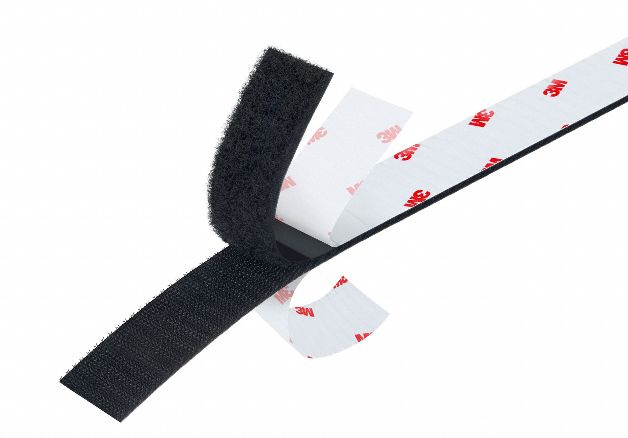 Hook-and-Loop Fastener: Roll, Black, Hook, 1 in Overall Wd, 150 ft Overall Lg, Adhesive, Acrylic