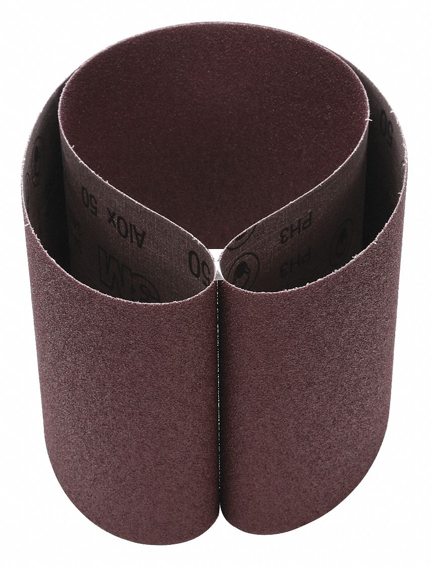 Sanding Belt: 6 in W x 48 in L, Aluminum Oxide, 50 Grit, X Wt Cloth Backing, 341D, 20 PK