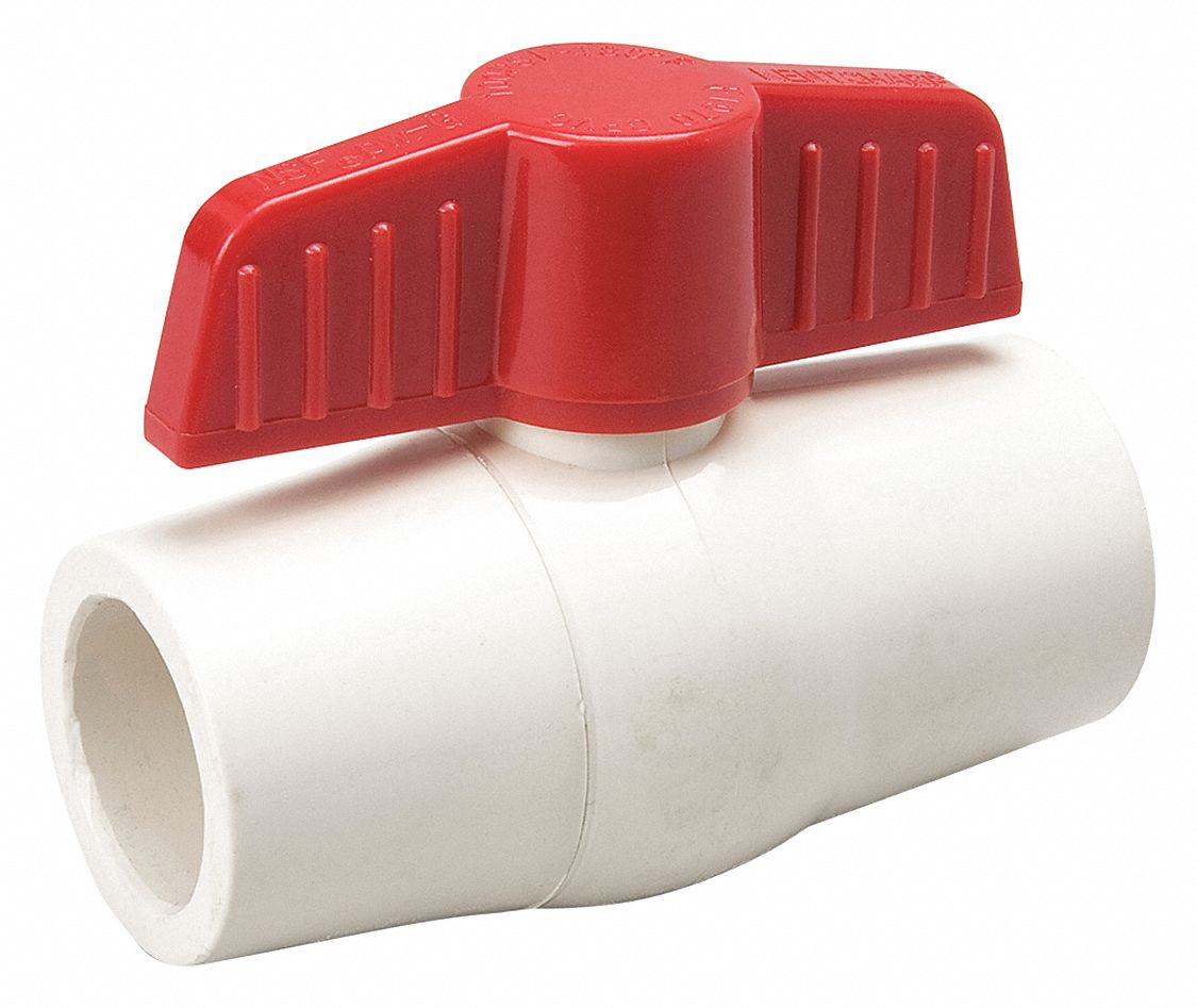 GRAINGER APPROVED Ball Valve, CPVC, Inline, 1Piece, Pipe Size 3/4 in
