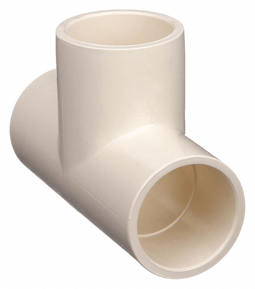 Sweat Fitting Tee: Cup, 1/2 in CTS x 1/2 in CTS x 1/2 in CTS Size, CPVC, 150 psi Max Op Pressure