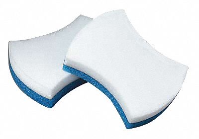 Scouring Pad: Foam, 4 1/2 in Lg, 2 3/4 in Wd, 1 1/4 in Ht, Blue, 60 PK