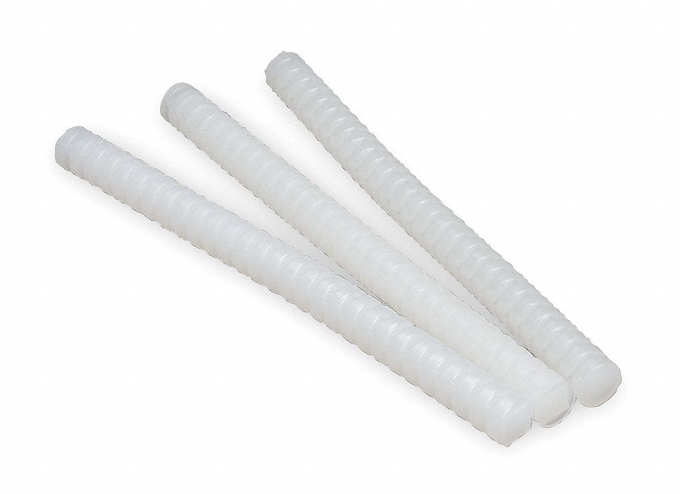 HOT MELT ADHESIVE, 3764, QUADRACK STICKS, ⅝ IN DIAMETER, 8 IN L, CLEAR, 11 LB, 154 PK