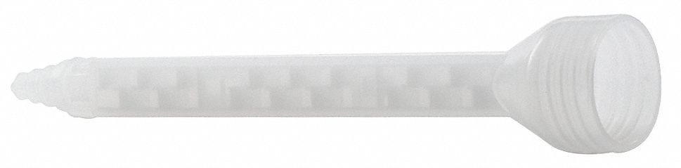 Mixing Nozzle: EPX, For 1:1 Mix Ratios, White, 5 3/4 in Long, Stepped Taper Tip, 36 PK