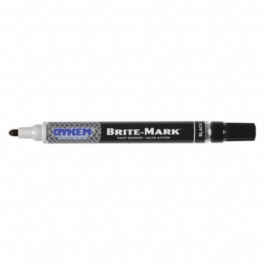 Dykem BRITE-MARK Paint Marker, Bullet Medium Tip, Black