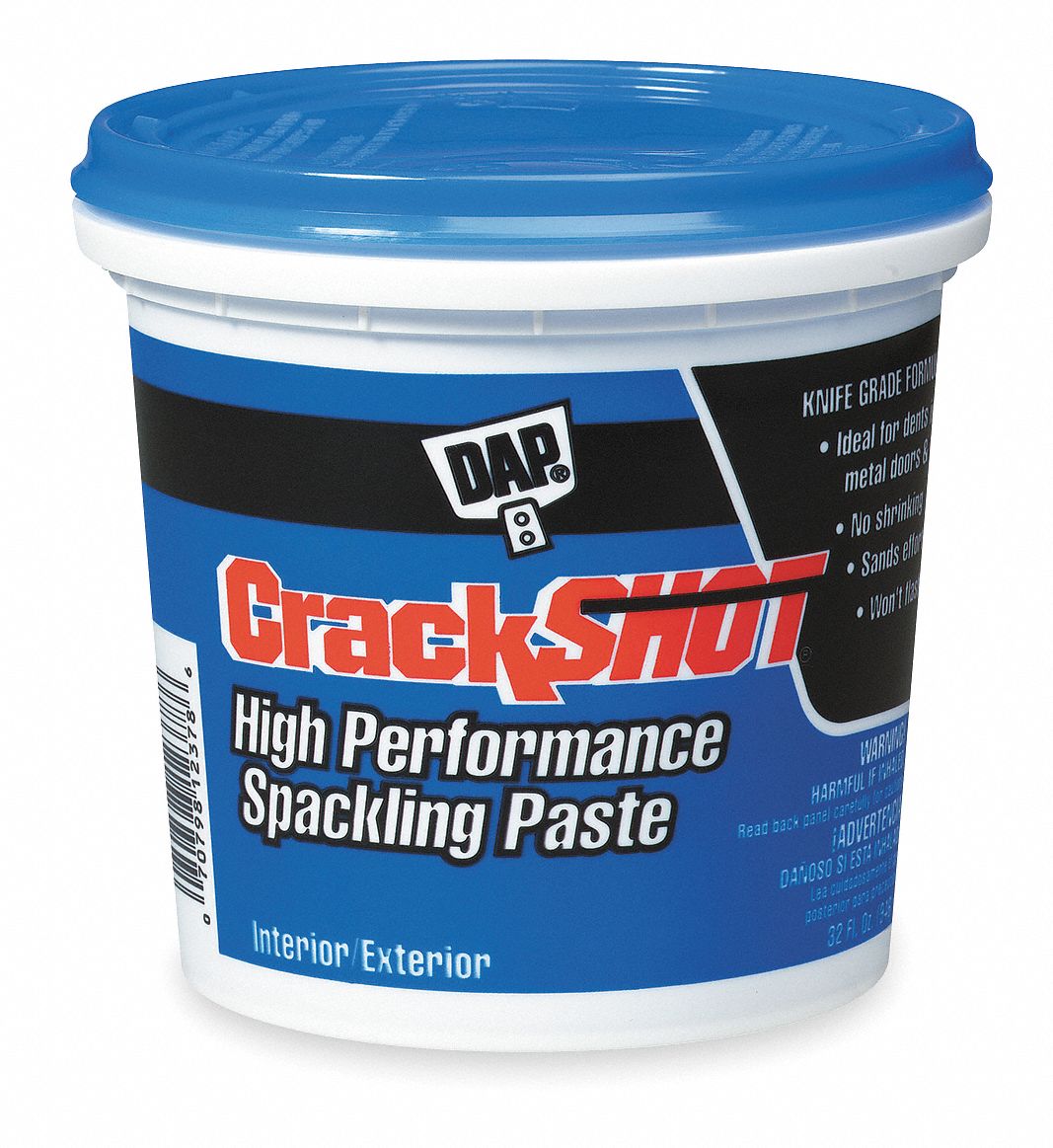 SPACKLING PASTE, 32 OZ/1 QT, PAIL, WHITE, HIGH PERFORMANCE