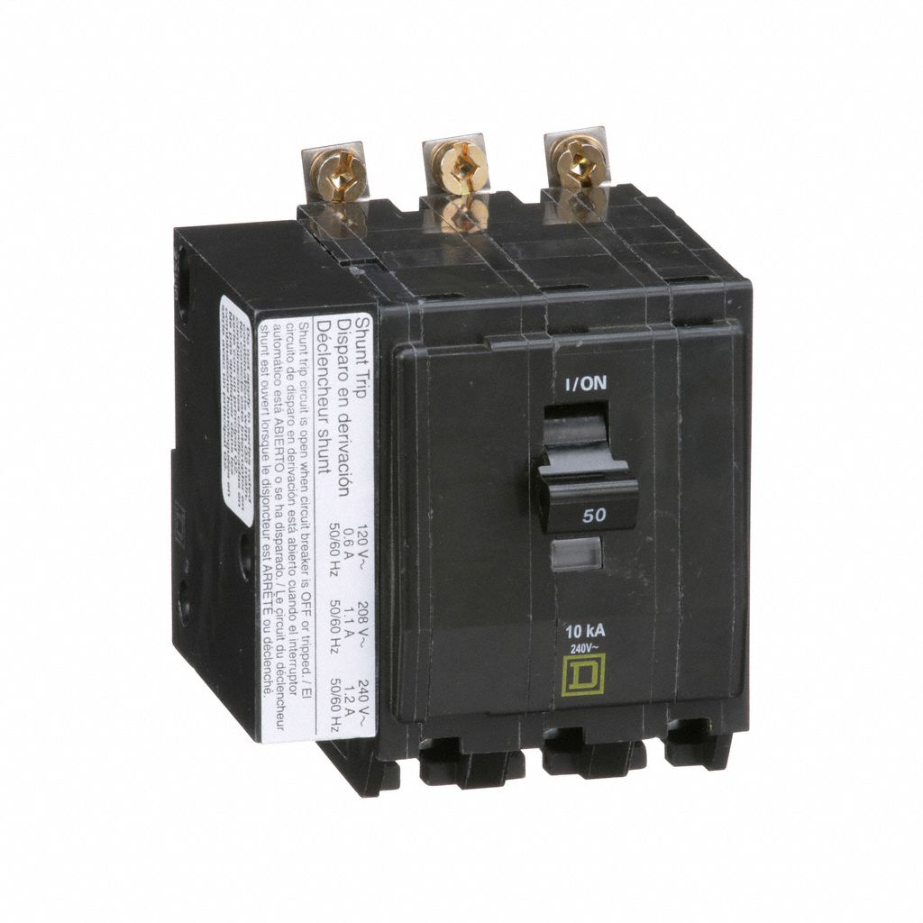 Miniature Circuit Breaker: 50 A, 120/240V AC, Three Phase, 10kA at 120/240V AC, 3 Poles