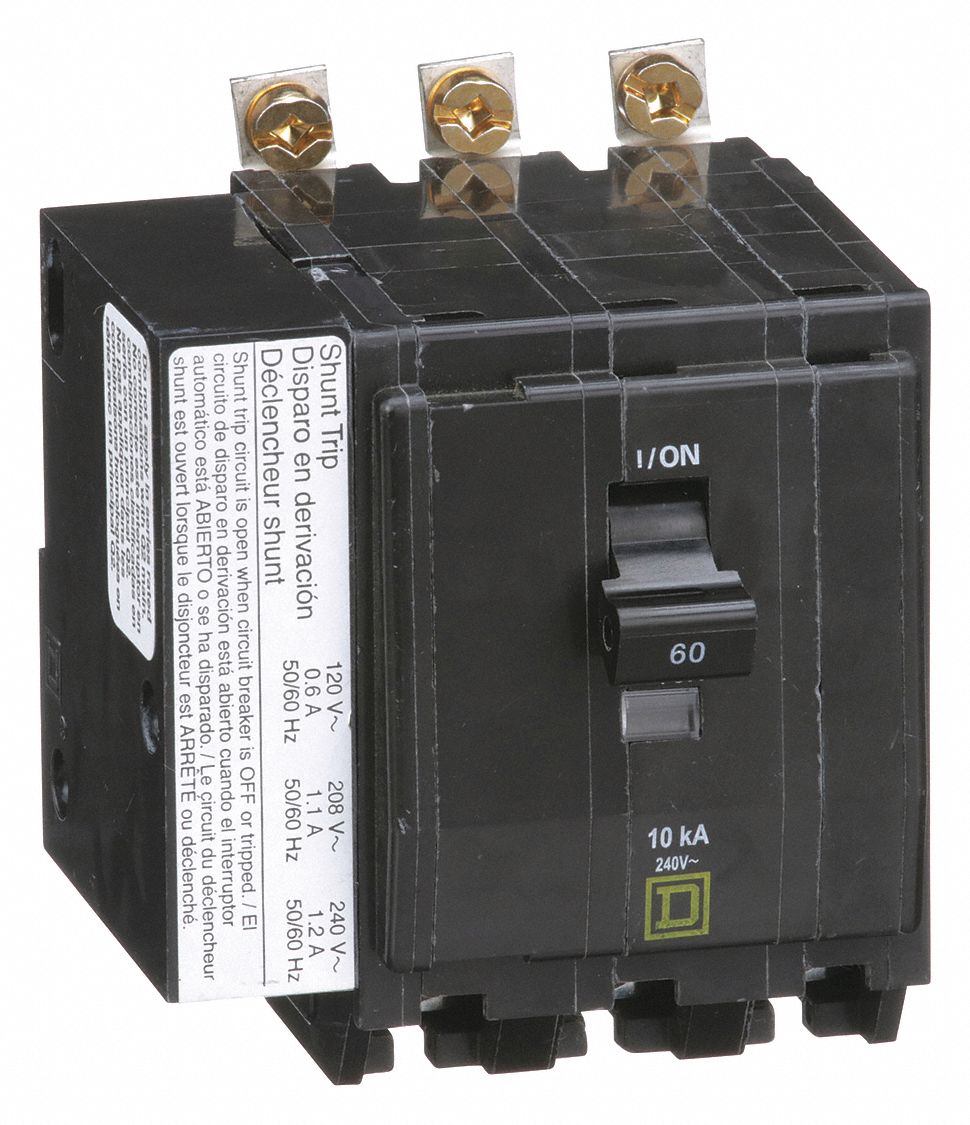 SQUARE D Miniature Circuit Breaker 60 A, 120/240V AC, Three Phase