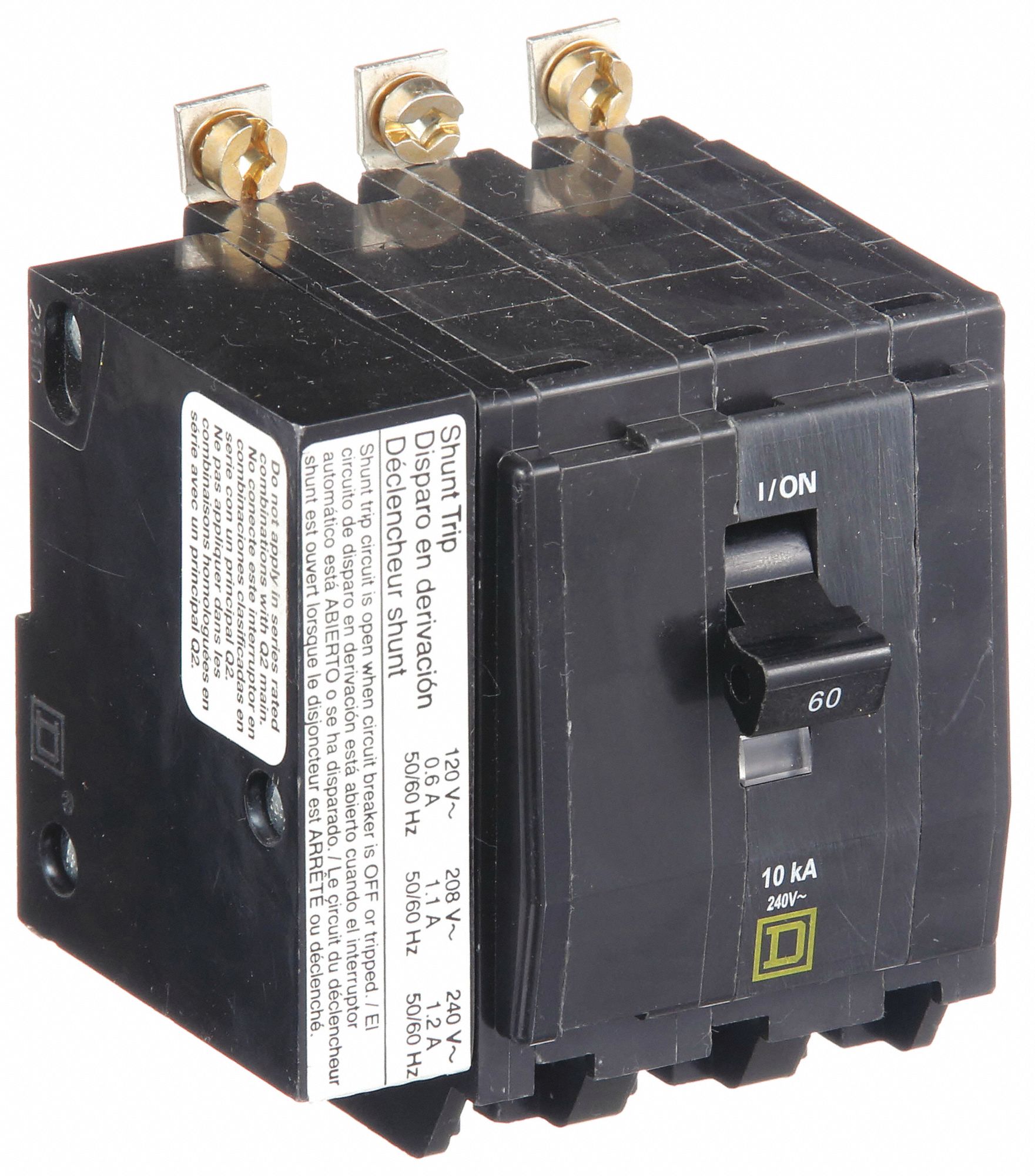 Miniature Circuit Breaker: 60 A, 120/240V AC, Three Phase, 10kA at 120/240V AC, 3 Poles