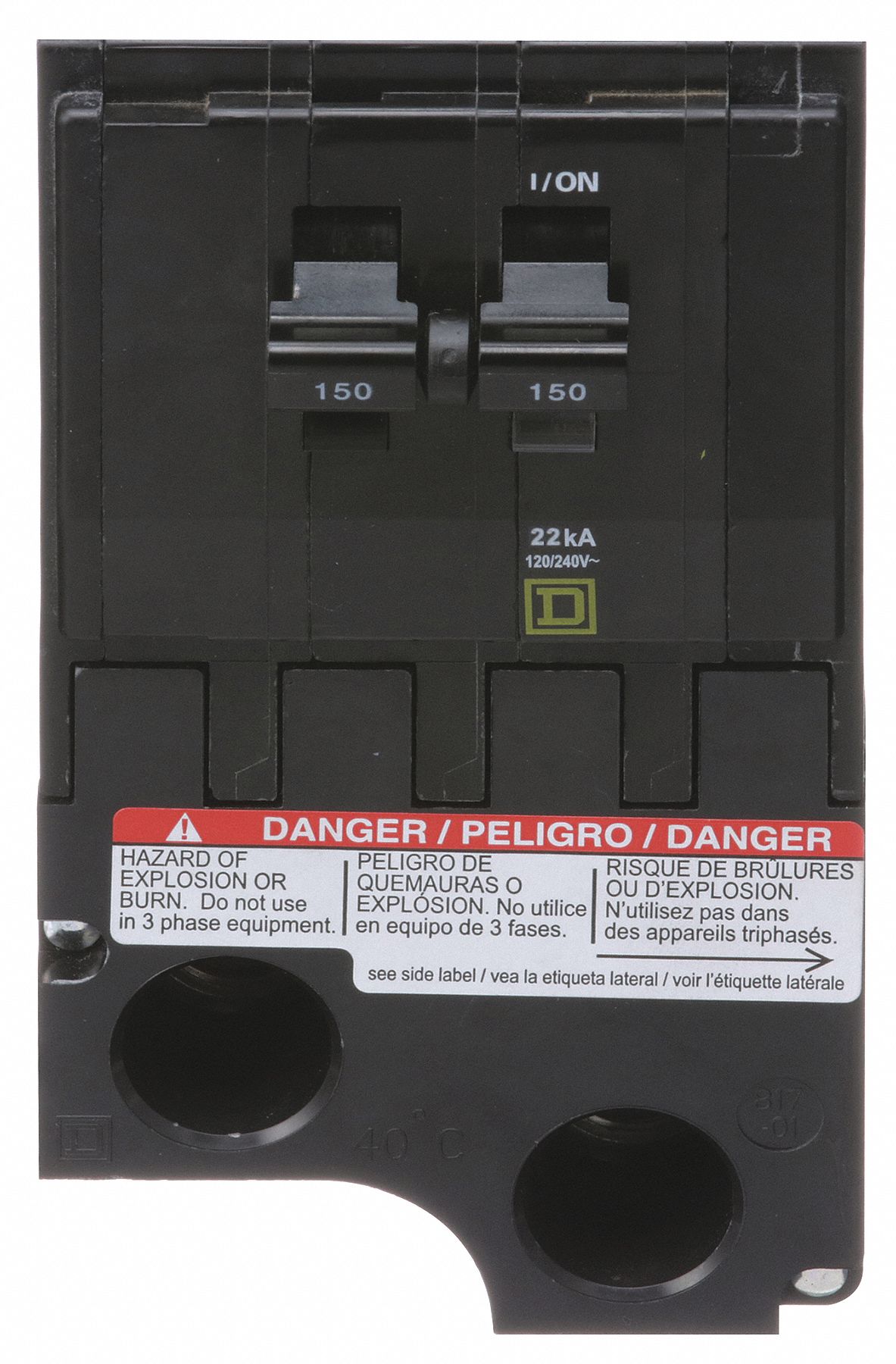 Miniature Circuit Breaker: 150 A, 120/240V AC, Single Phase, 22kA at 120/240V AC, 2 Poles