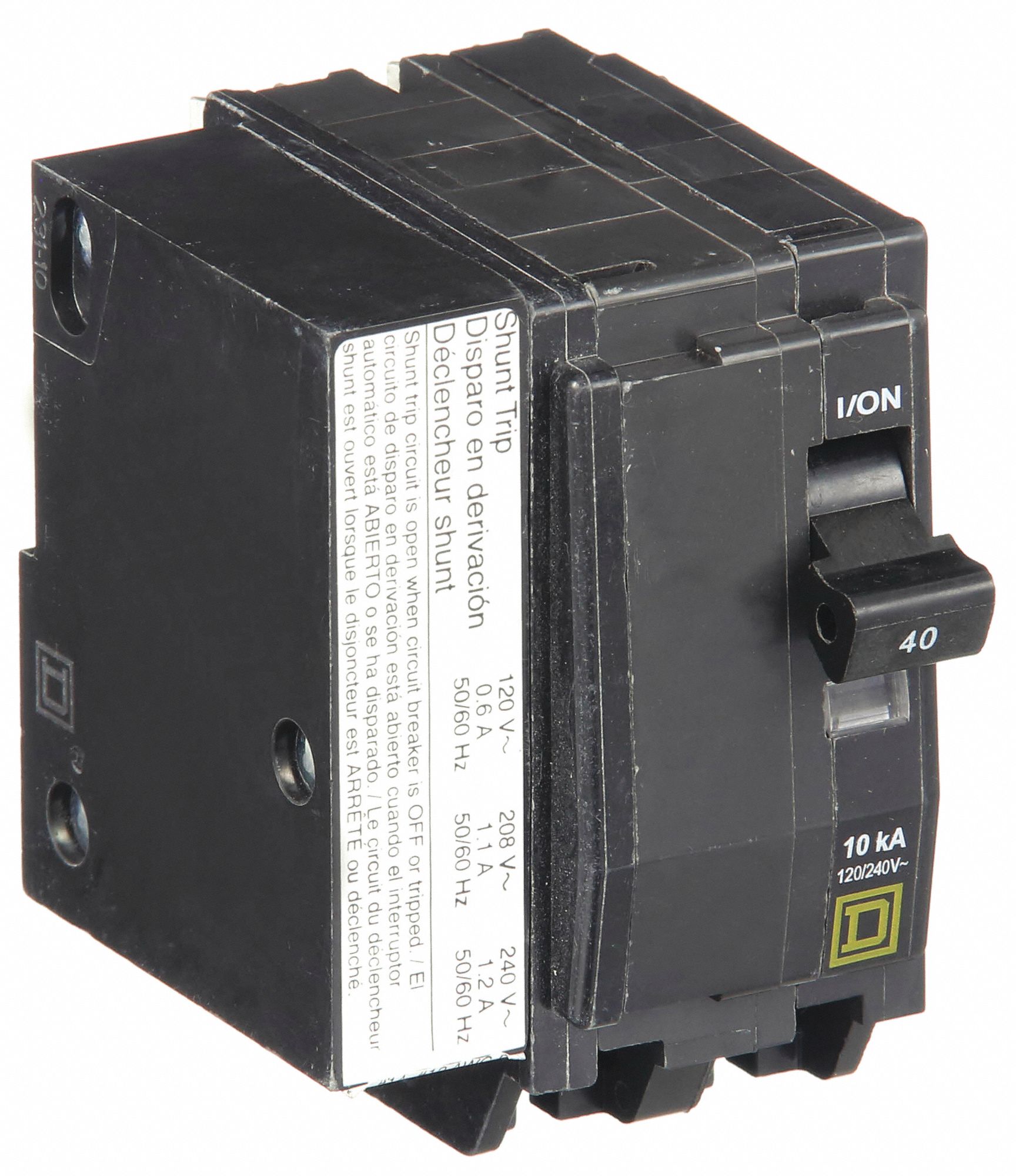 Miniature Circuit Breaker: 40 A, 120/240V AC, Single Phase, 10kA at 120/240V AC, 2 Poles
