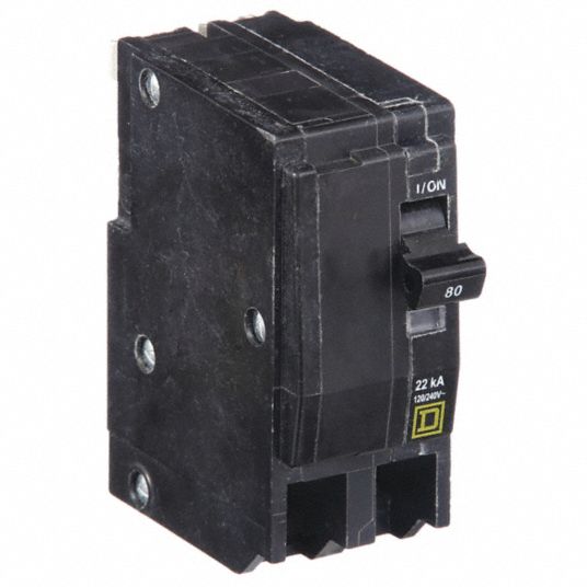 SQUARE D, 80 A, 120/240V AC, Miniature Circuit Breaker - 2GLW3|QO280VH ...