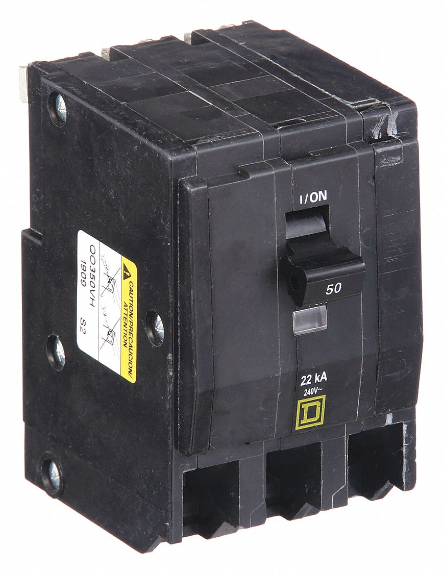 Miniature Circuit Breaker: 50 A, 120/240V AC, Three Phase, 22kA at 120/240V AC, 3 Poles