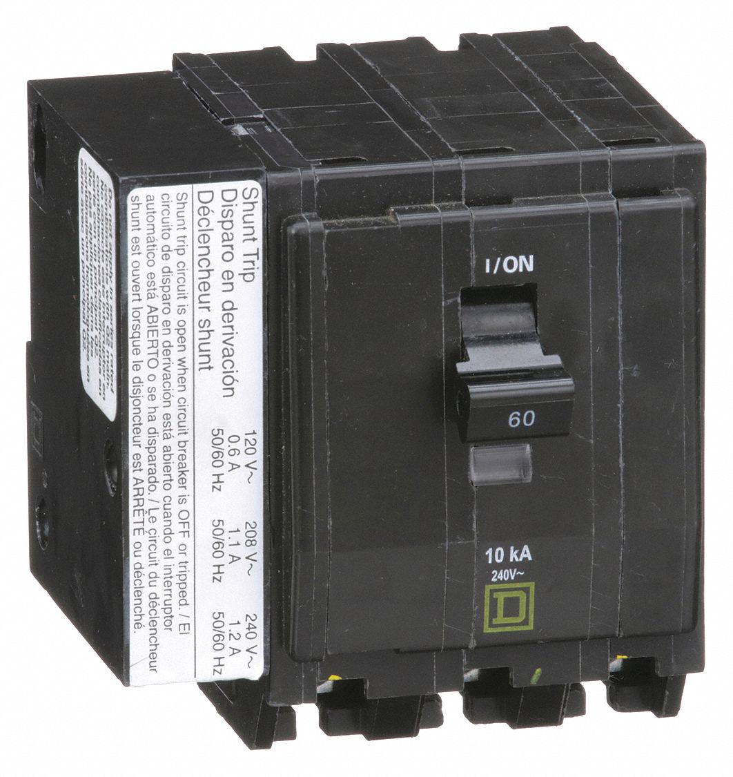 SQUARE D Miniature Circuit Breaker: 60 A, 120/240V AC, Three Phase ...