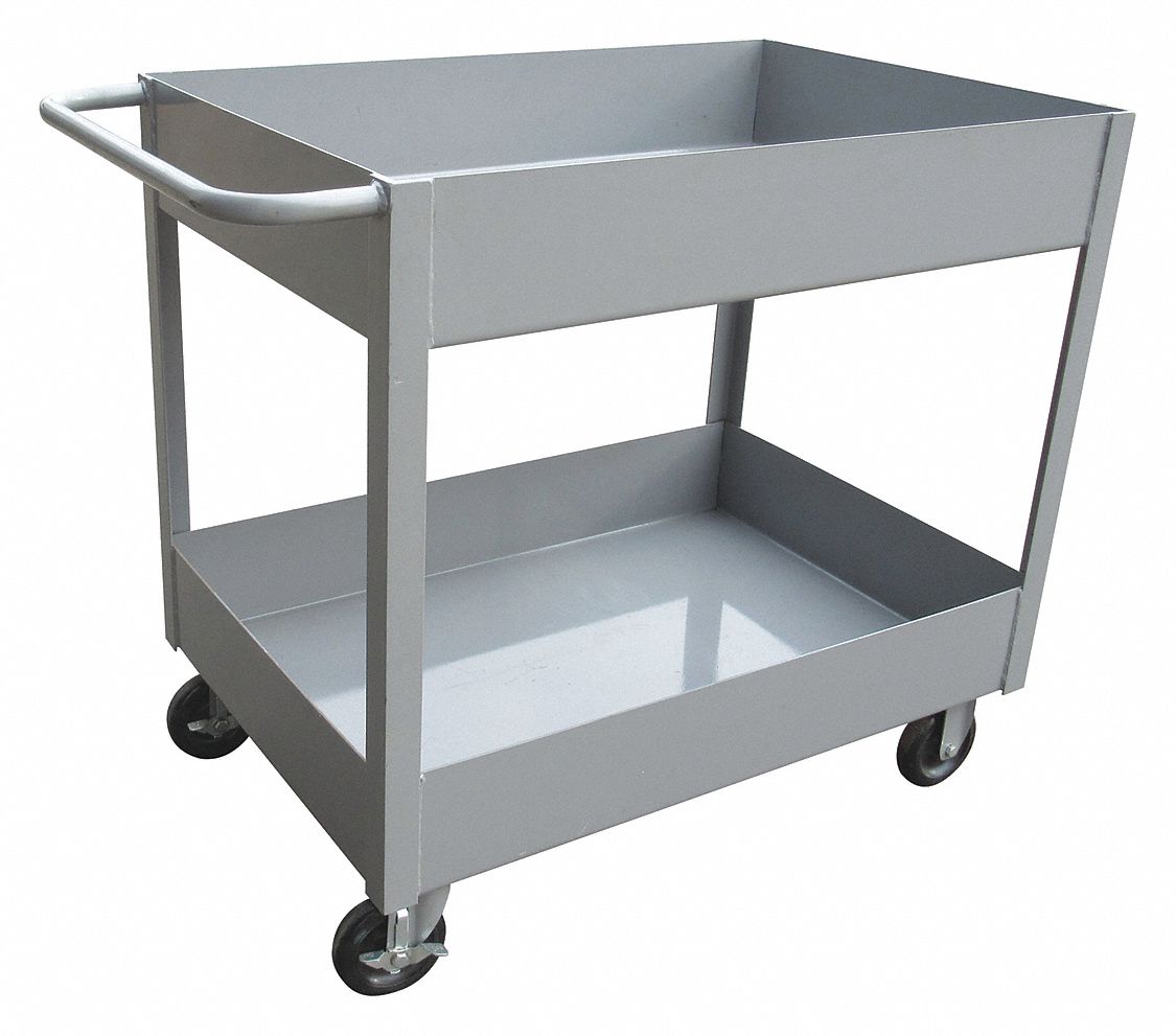 UTILITY CART WITH DEEP METAL SHELVES