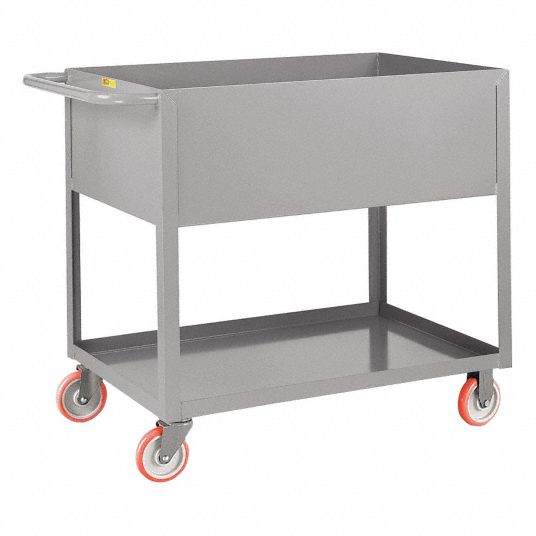 Flat Handle Deep Shelf Utility Cart, Load Capacity 1200 lb, Number of ...