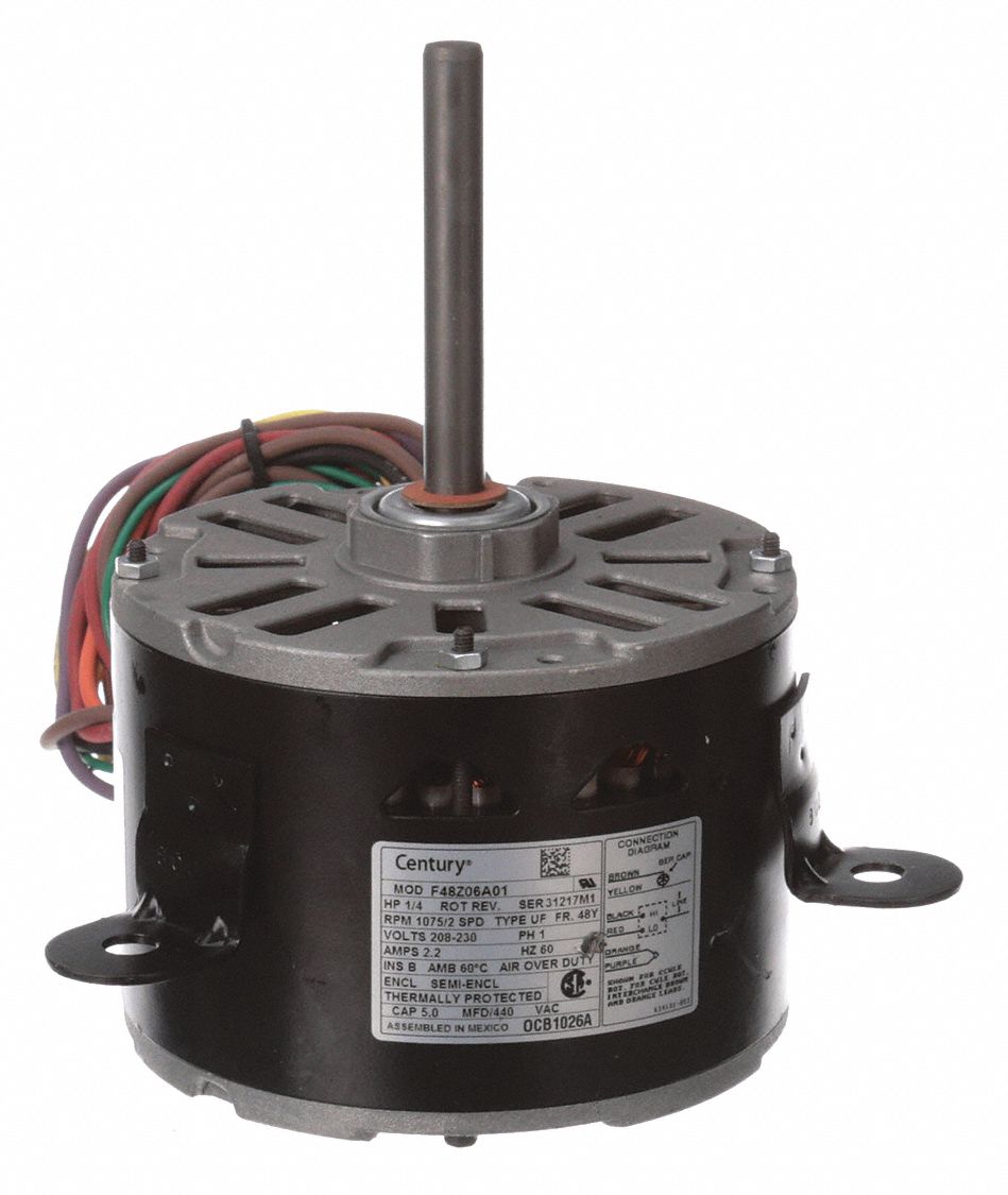 Motor, 1/4 HP, 1075 rpm, 48Y, 208-230V