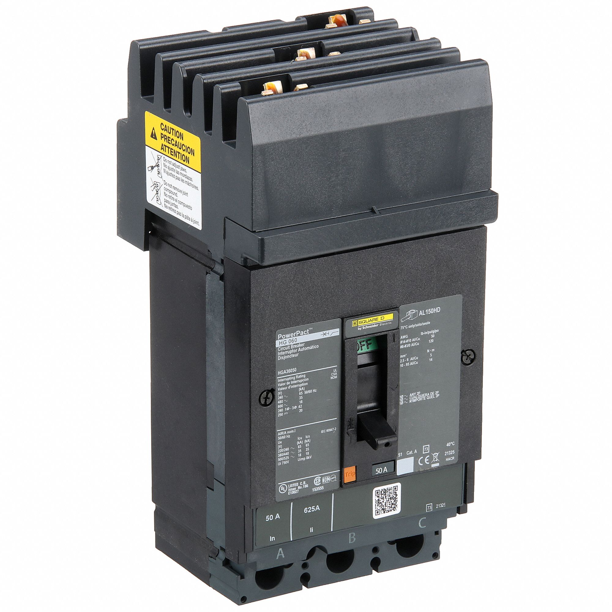 SQUARE D 30A, 2 Pole Molded Case Circuit Breaker, POWERPACT B, 277/480V AC, - BGA24030Y1