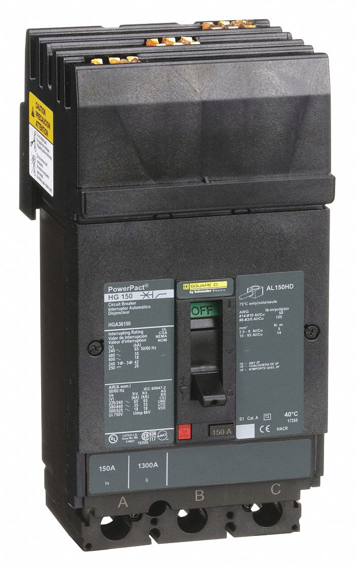 SQUARE D Circuit Breaker, 150 Amps, Number of Poles: 3 ...