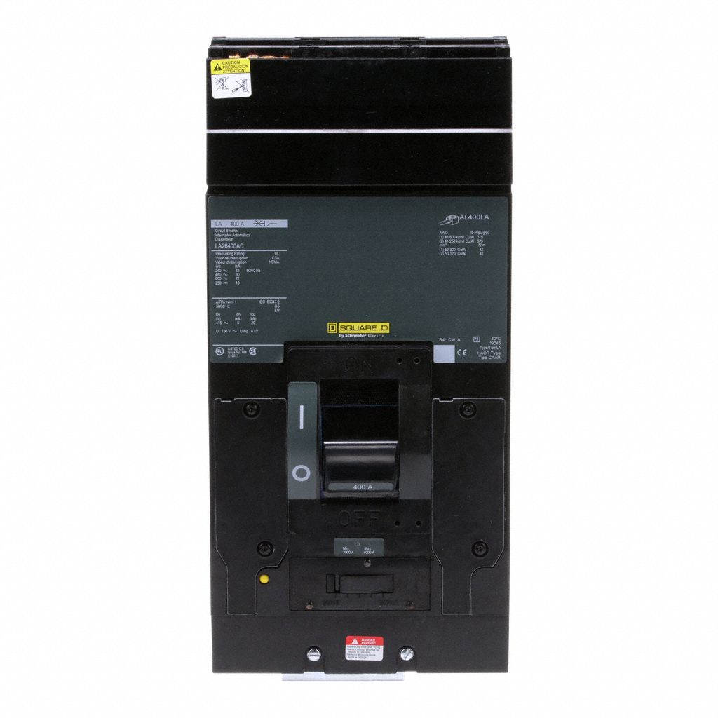 Molded Case Circuit Breaker: 400 A Amps, 42kA at 240V AC, Adj, Lug, AC, 2, 000 A Low Amp Trip Setting