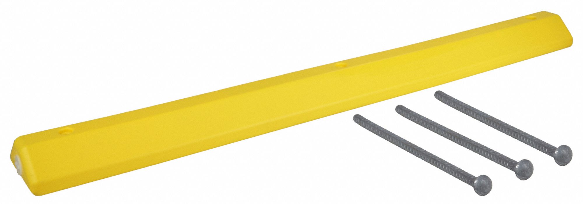 PARKING CURB, HDPE, 6 FT X 8 IN X 4 IN, HI-VIS YELLOW, FOR ASPHALT/CONCRETE, 15 LBS