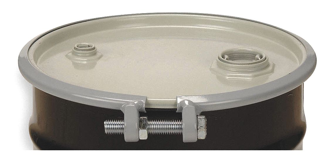 TRANSPORT DRUM, STEEL, 55 GAL, BOLT RING, BLACK/WHITE, EPOXY PHENOLIC LINING