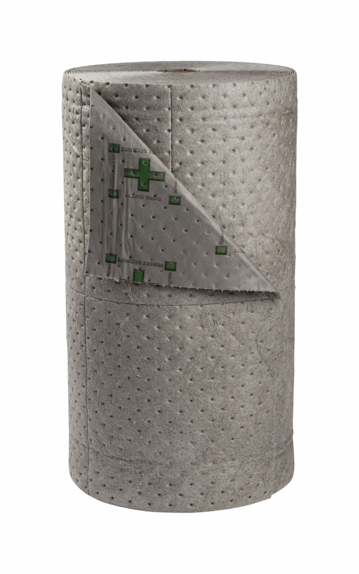 ABSORBENT ROLL, 47 GALLON, 15 X 15 IN PERFORATED SIZE, CASE, GREY, SPUNBOND