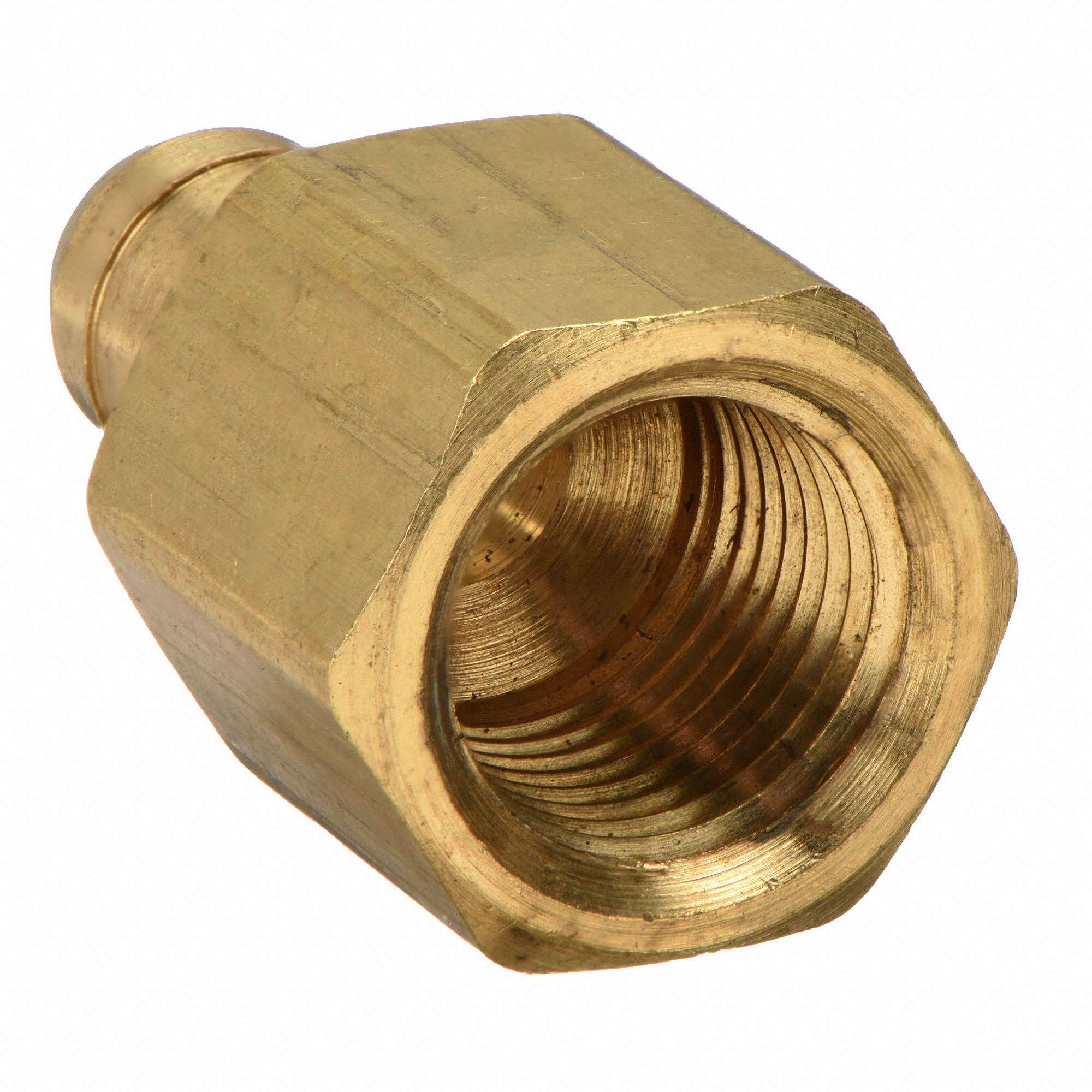 PARKER Barbed Female Connector, Brass, 1/4 in Barb Size 2GUL92662