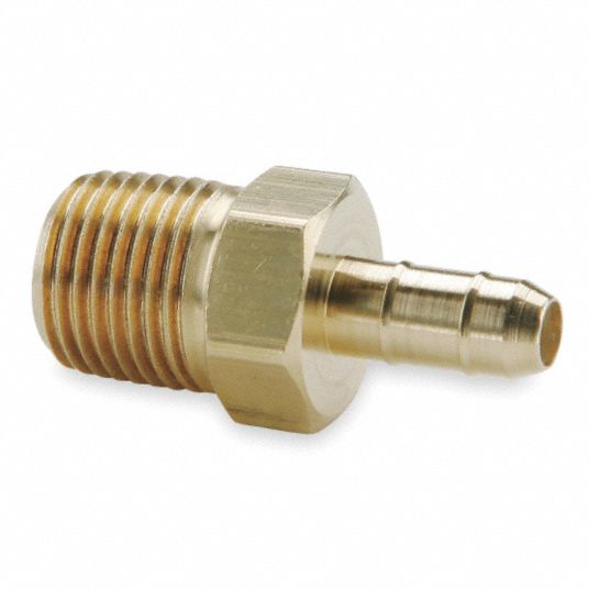 PARKER Barbed Male Connector, Brass, 11/64 in Barb Size 2GUP5284