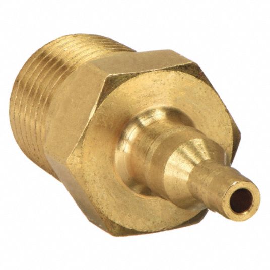 Brass, Barbed x MNPT, Barb to Pipe Adapter - 2GUP8|28-4-5/32-2 - Grainger